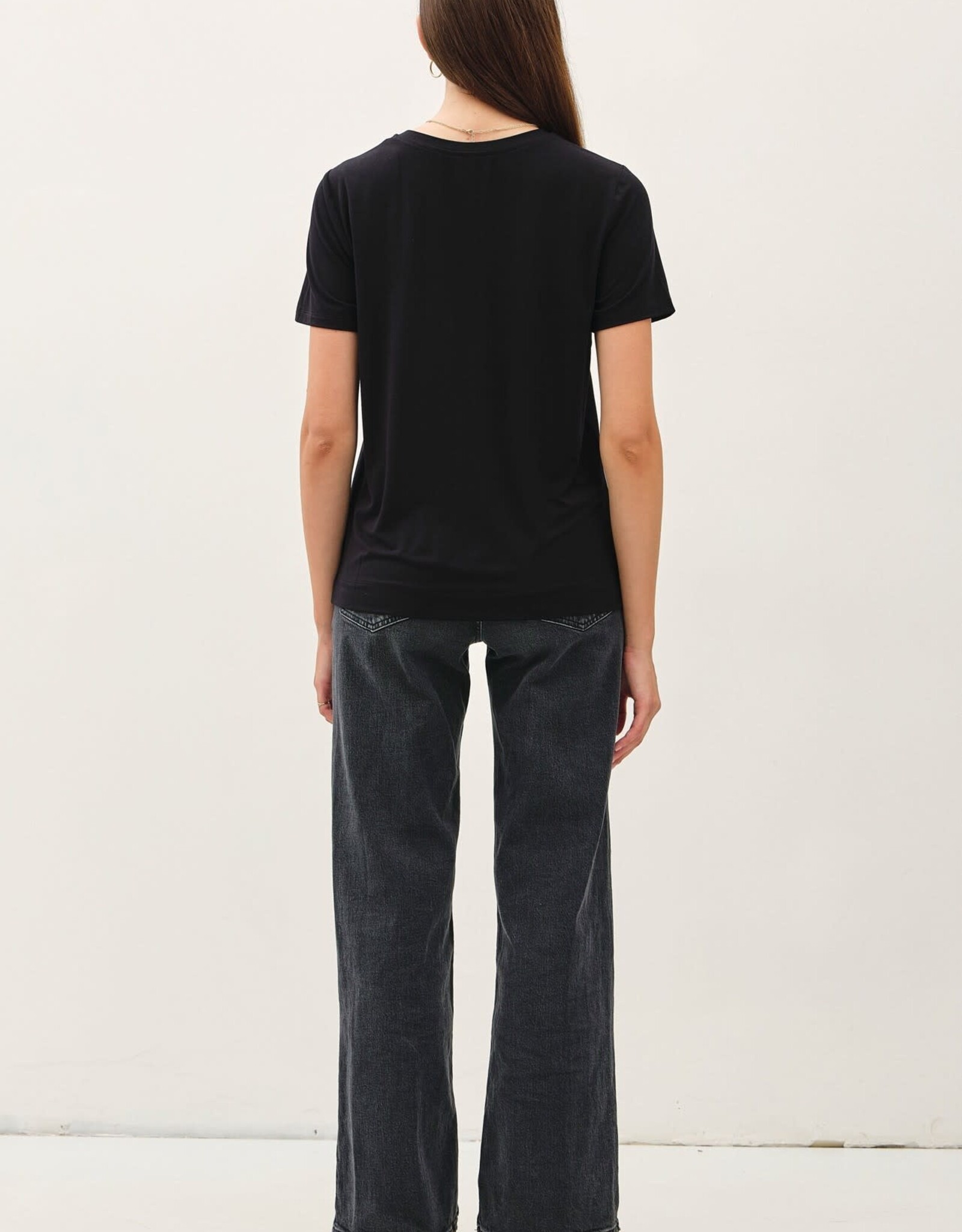 Miss Bliss BC Bamboo/modal Basic Round Neck T Shirt-Black