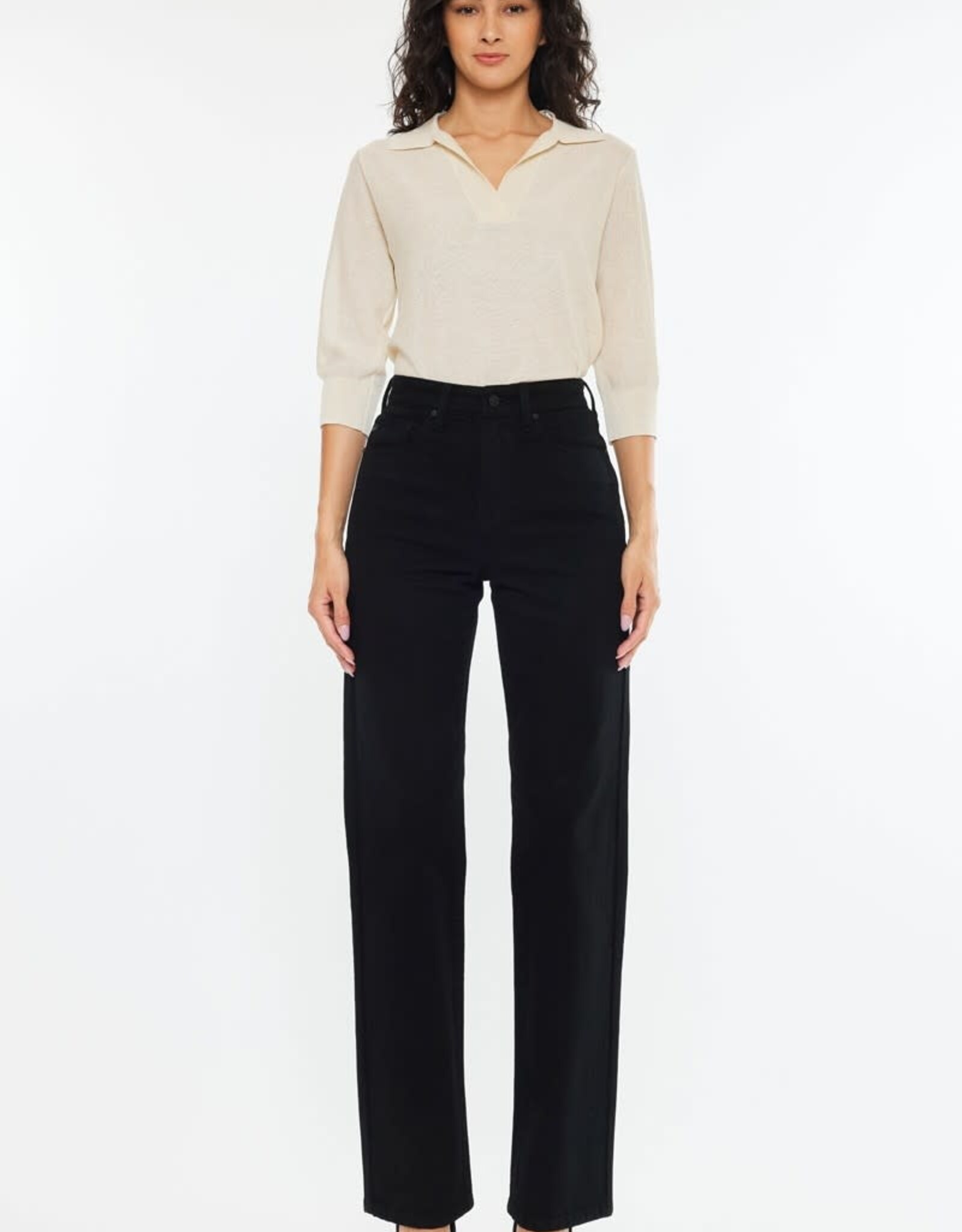 Miss Bliss KC High Rise True Straight Comfort Stretch Jean-Black