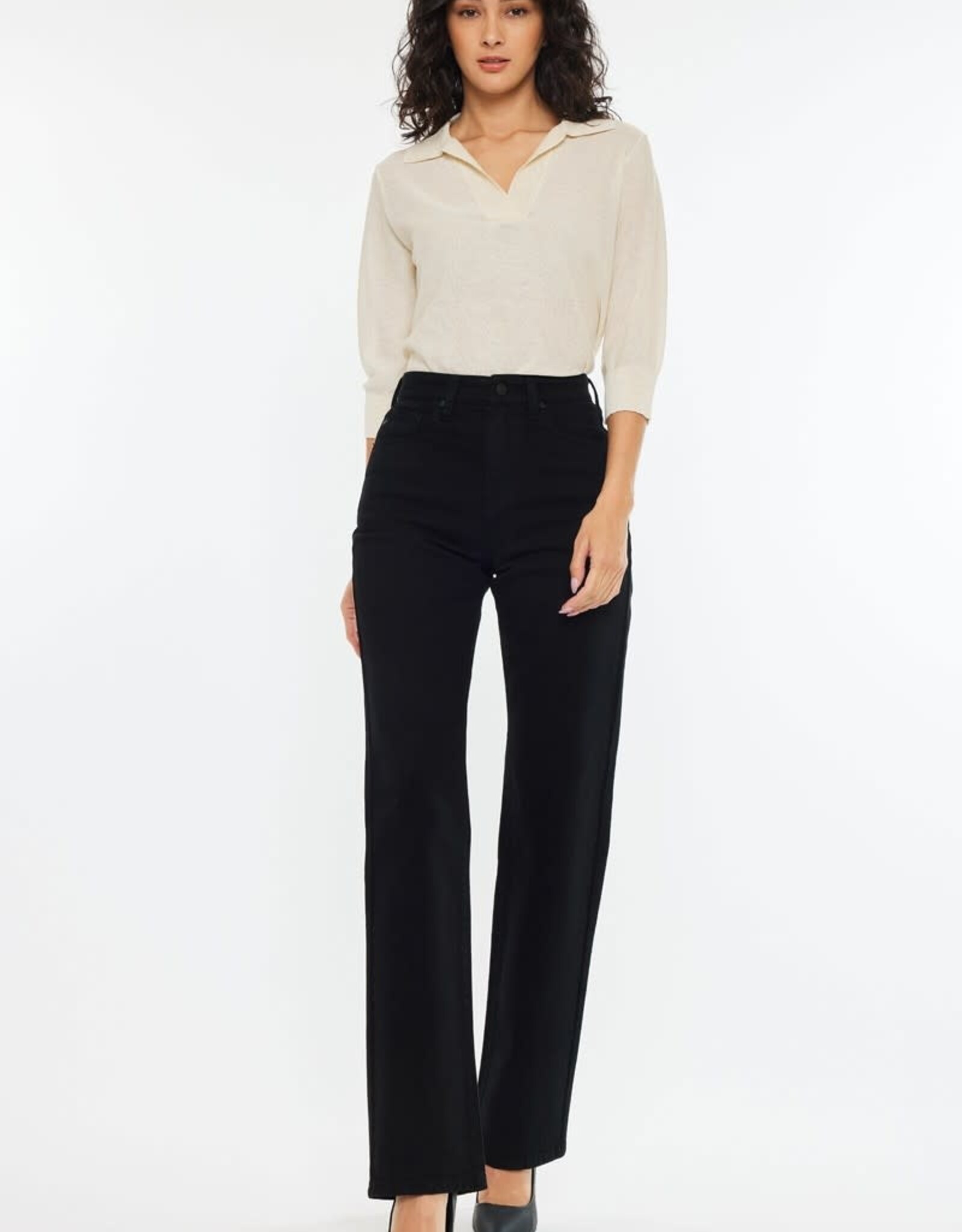 Miss Bliss KC High Rise True Straight Comfort Stretch Jean-Black