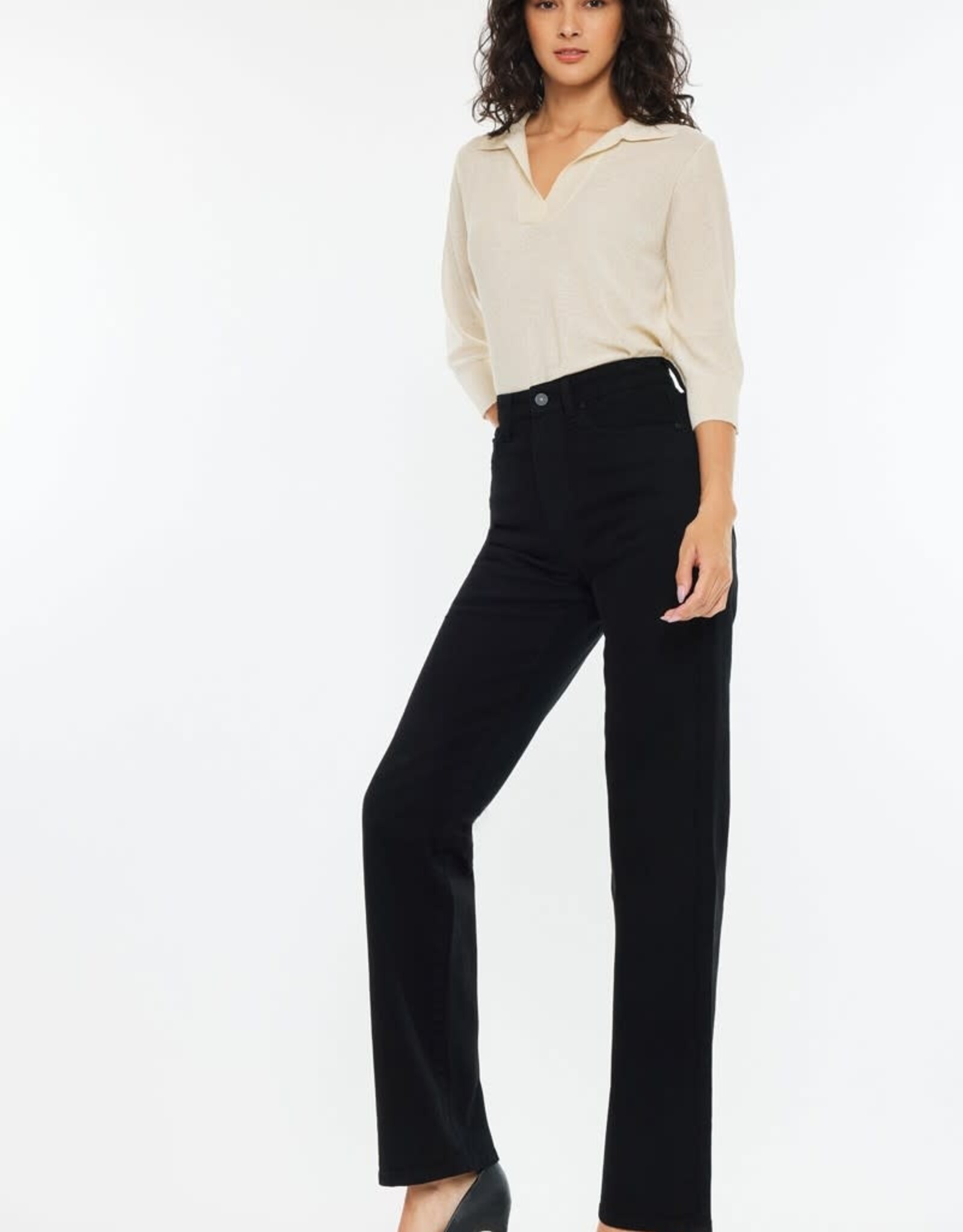 Miss Bliss KC High Rise True Straight Comfort Stretch Jean-Black