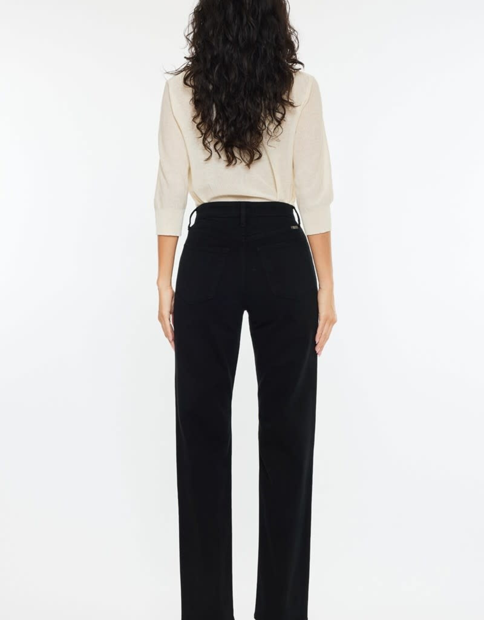 Miss Bliss KC High Rise True Straight Comfort Stretch Jean-Black