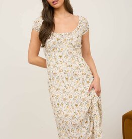 Miss Bliss Cream Reformation Floral Midi Dress