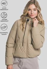 Miss Bliss LT Long Sleeve Padded Puffer Jacket-Khaki