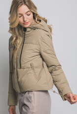Miss Bliss LT Long Sleeve Padded Puffer Jacket-Khaki