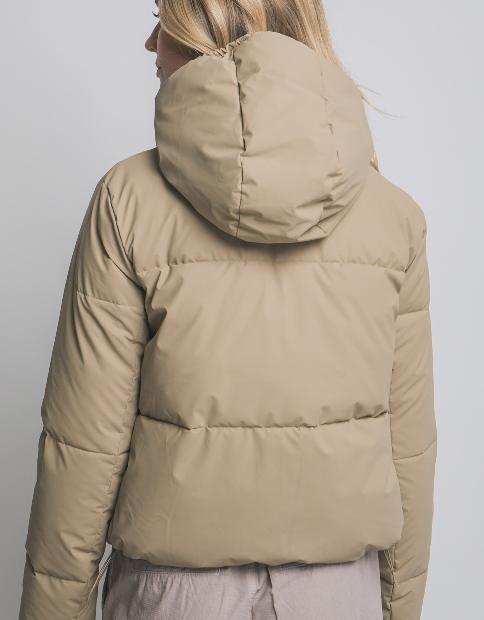 Miss Bliss LT Long Sleeve Padded Puffer Jacket-Khaki