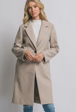Miss Bliss LT Classic Single Breasted Long Coat-Oatmeal