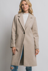 Miss Bliss LT Classic Single Breasted Long Coat-Oatmeal