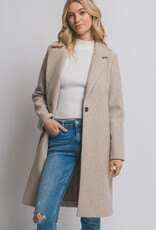 Miss Bliss LT Classic Single Breasted Long Coat-Oatmeal