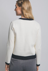 Miss Bliss LT Knitted Cardigan With Jewel Buttons-Ivory