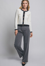 Miss Bliss LT Knitted Cardigan With Jewel Buttons-Ivory