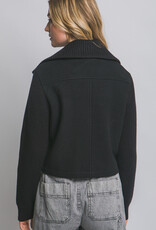 Miss Bliss Lt Knit Contrast Long Sleeve Jacket-Black
