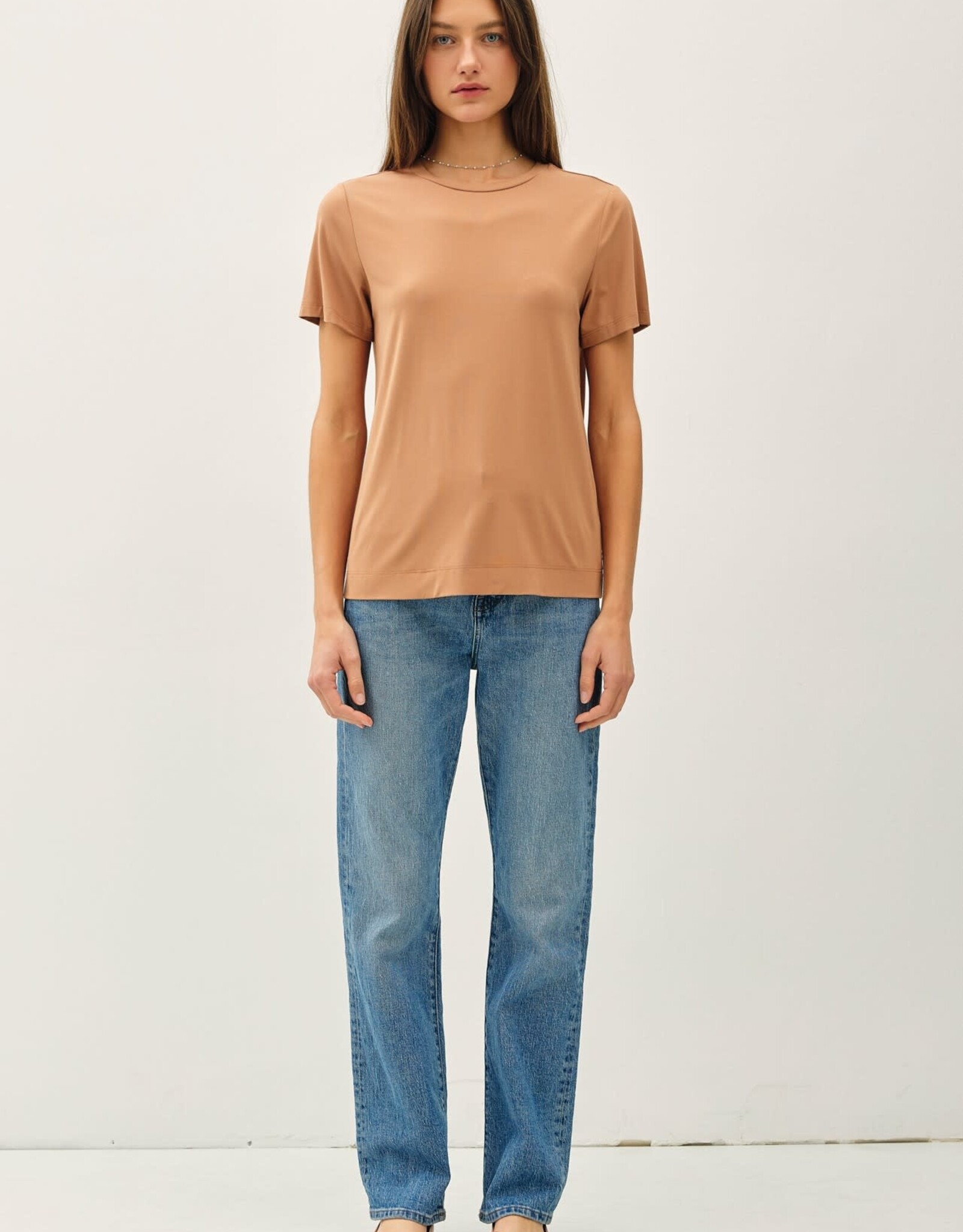 Miss Bliss BC Bamboo/modal Basic Round Neck T Shirt-Cork