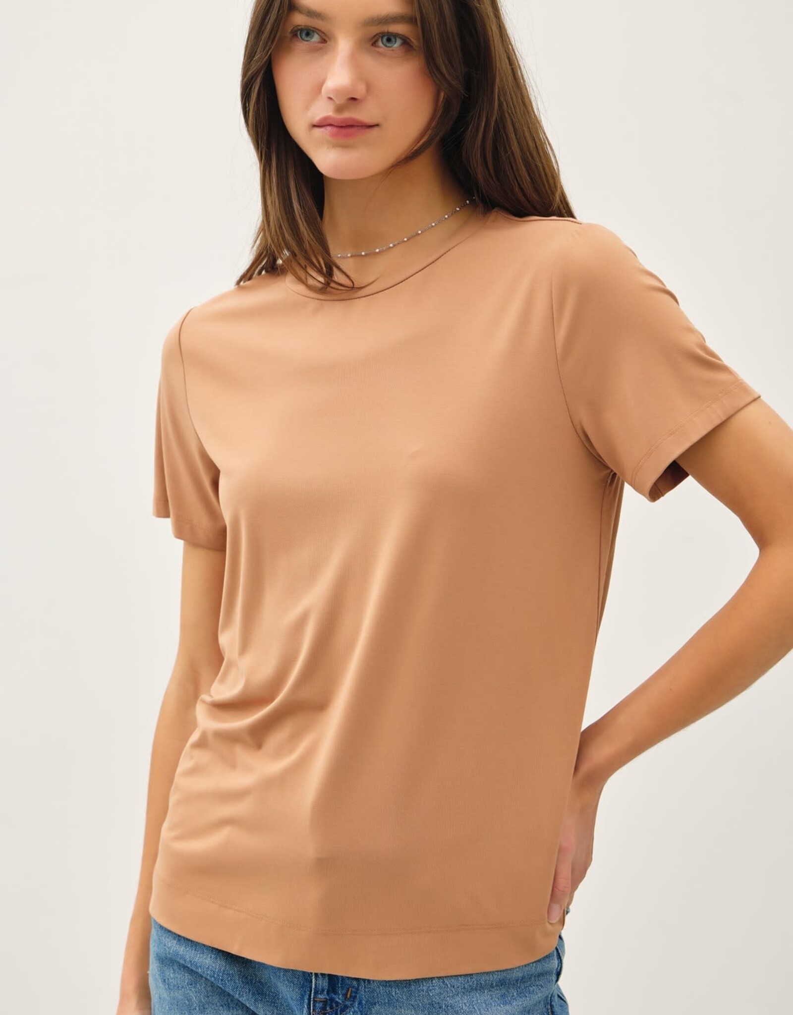 Miss Bliss BC Bamboo/modal Basic Round Neck T Shirt-Cork