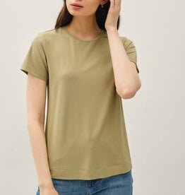 Miss Bliss Bamboo/Modal Basic Round Neck T Shirt-Fern