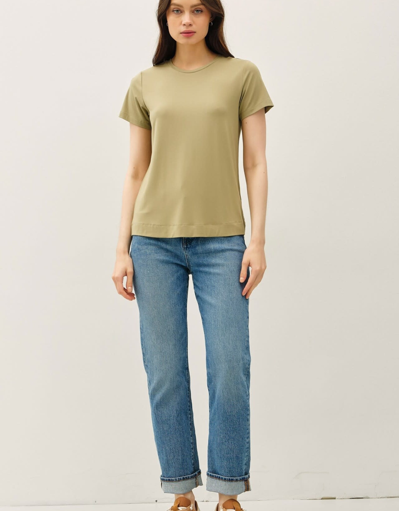 Miss Bliss BC Bamboo/modal Basic Round Neck T Shirt-Fern