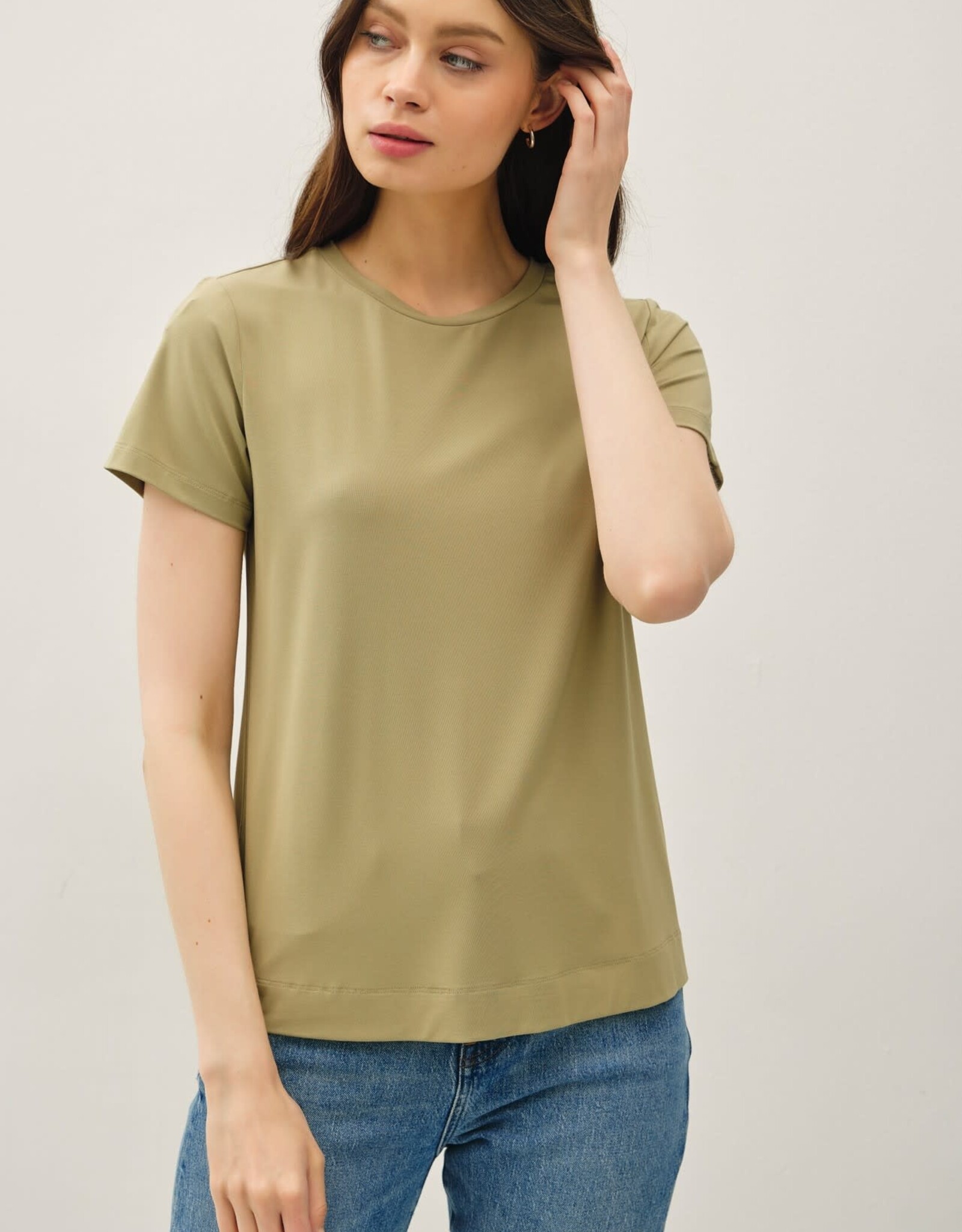 Miss Bliss BC Bamboo/modal Basic Round Neck T Shirt-Fern