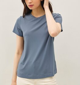 Miss Bliss Bamboo/Modal Basic Round Neck T Shirt-Teal
