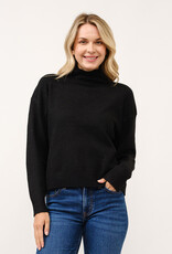 Miss Bliss Cielo Soft Turtleneck Pullover Sweater-Black