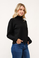 Miss Bliss Cielo Soft Turtleneck Pullover Sweater-Black