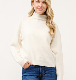 Miss Bliss Cielo Soft Turtleneck Pullover Sweater-Ivory