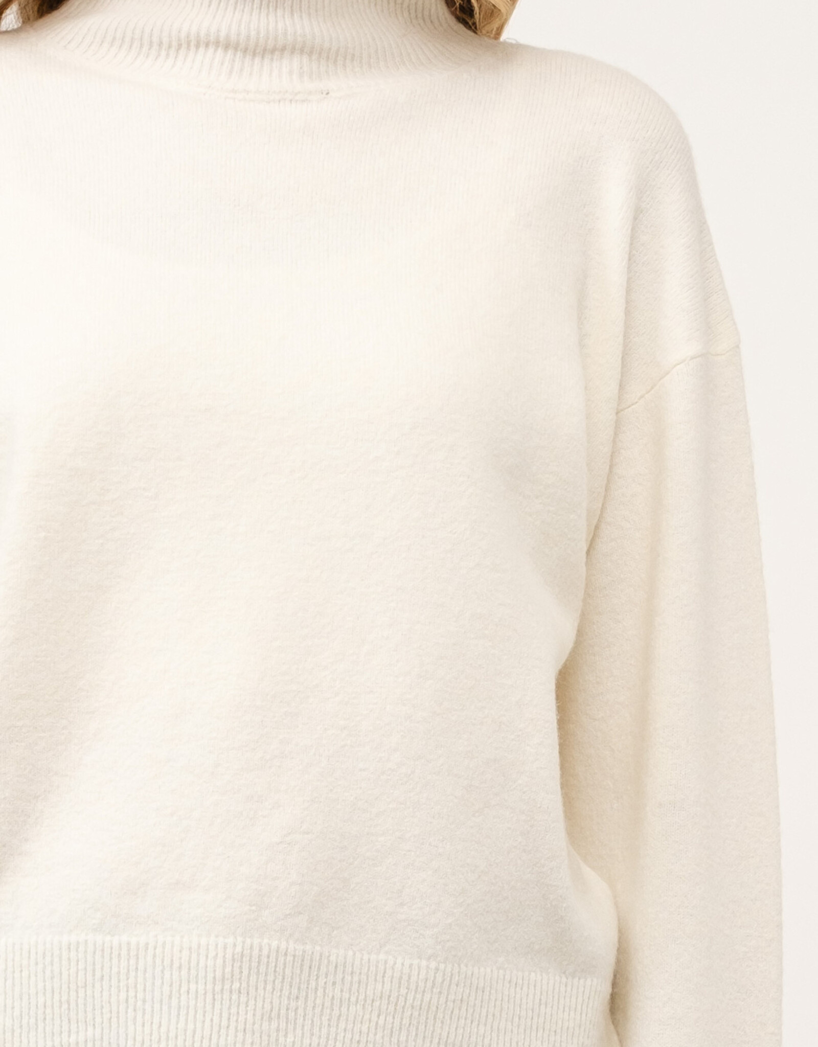 Miss Bliss Cielo Soft Turtleneck Pullover Sweater-Ivory