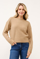 Cielo Crewneck Soft Pullover Sweater-Camel