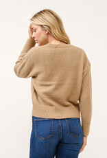 Cielo Crewneck Soft Pullover Sweater-Camel