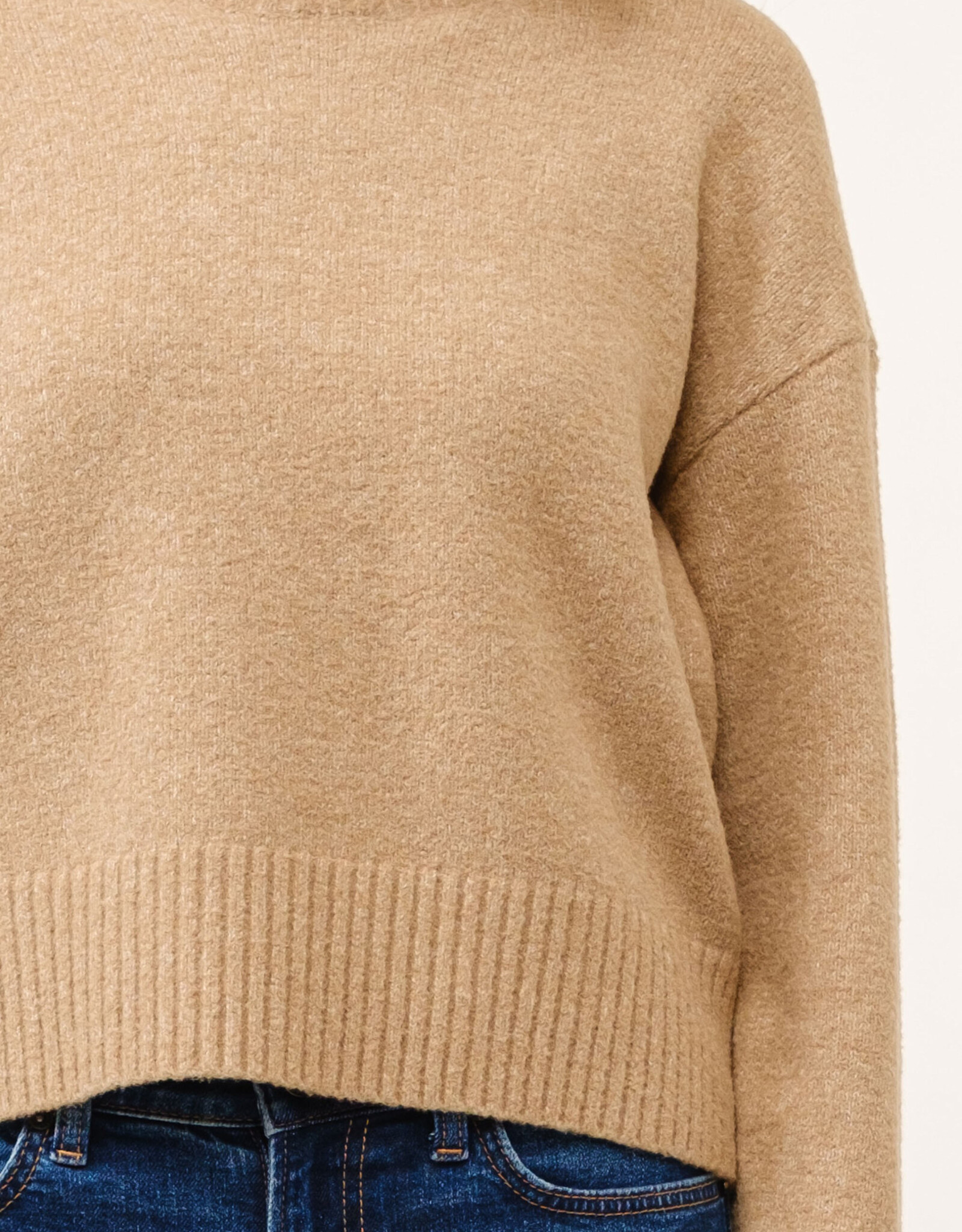 Cielo Crewneck Soft Pullover Sweater-Camel