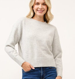 Cielo Crewneck Soft Pullover Sweater-Lt Grey