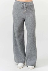 Miss Bliss Cielo Wide Ribbed Sweater Pants-H Grey
