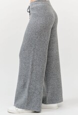 Miss Bliss Cielo Wide Ribbed Sweater Pants-H Grey