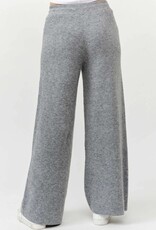 Miss Bliss Cielo Wide Ribbed Sweater Pants-H Grey
