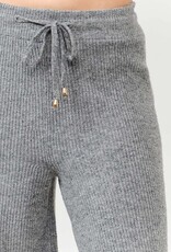 Miss Bliss Cielo Wide Ribbed Sweater Pants-H Grey
