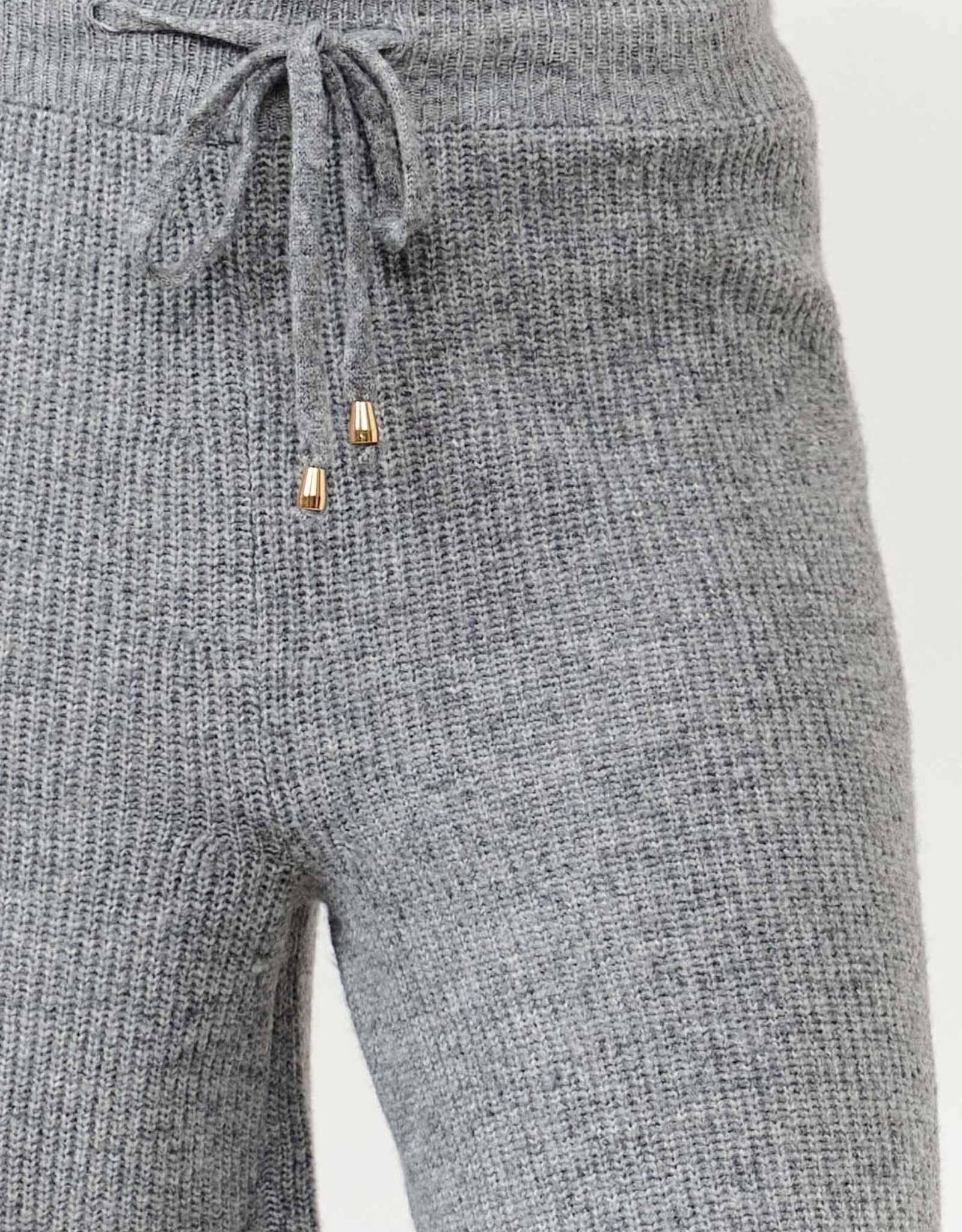 Miss Bliss Cielo Wide Ribbed Sweater Pants-H Grey