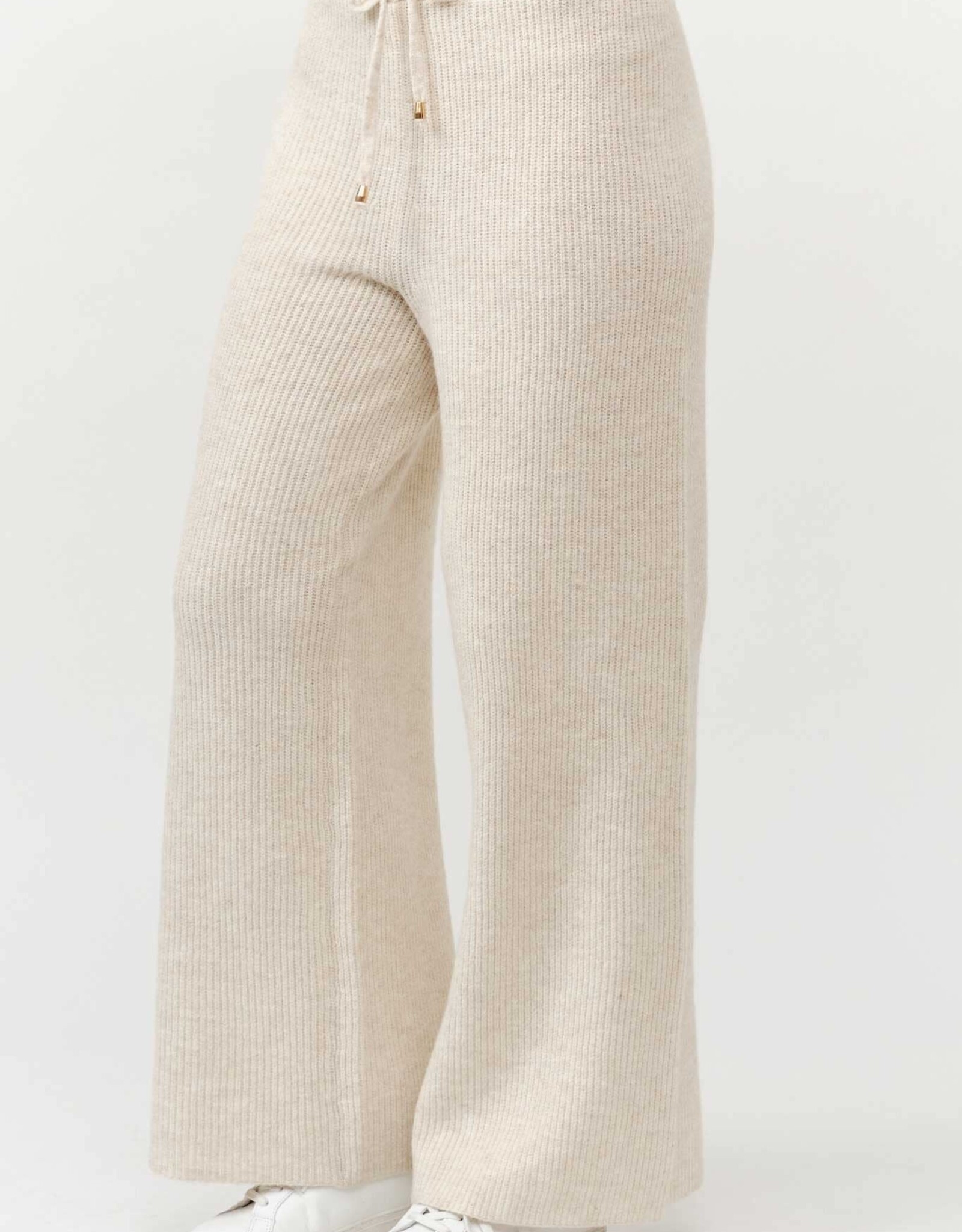 Miss Bliss Cielo Wide Ribbed Sweater Pants-Khaki