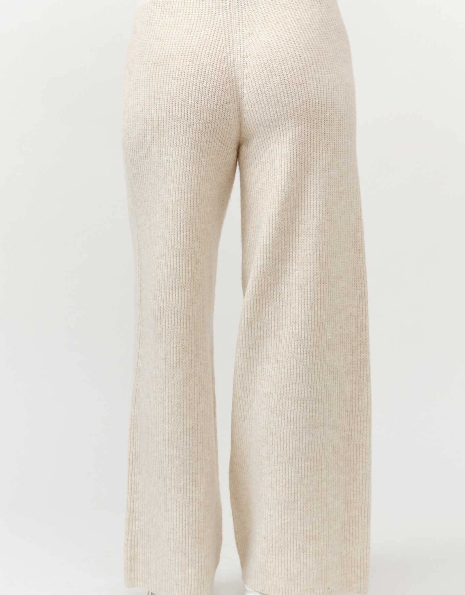 Miss Bliss Cielo Wide Ribbed Sweater Pants-Khaki