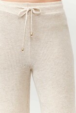 Miss Bliss Cielo Wide Ribbed Sweater Pants-Khaki