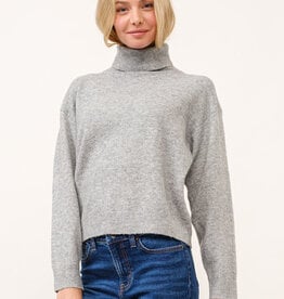 Miss Bliss Soft Turtleneck Sweater-H.grey