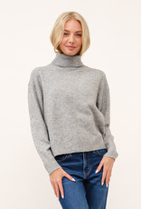 Miss Bliss Cielo Womens Soft Turtleneck Pullover Sweater-Hgrey