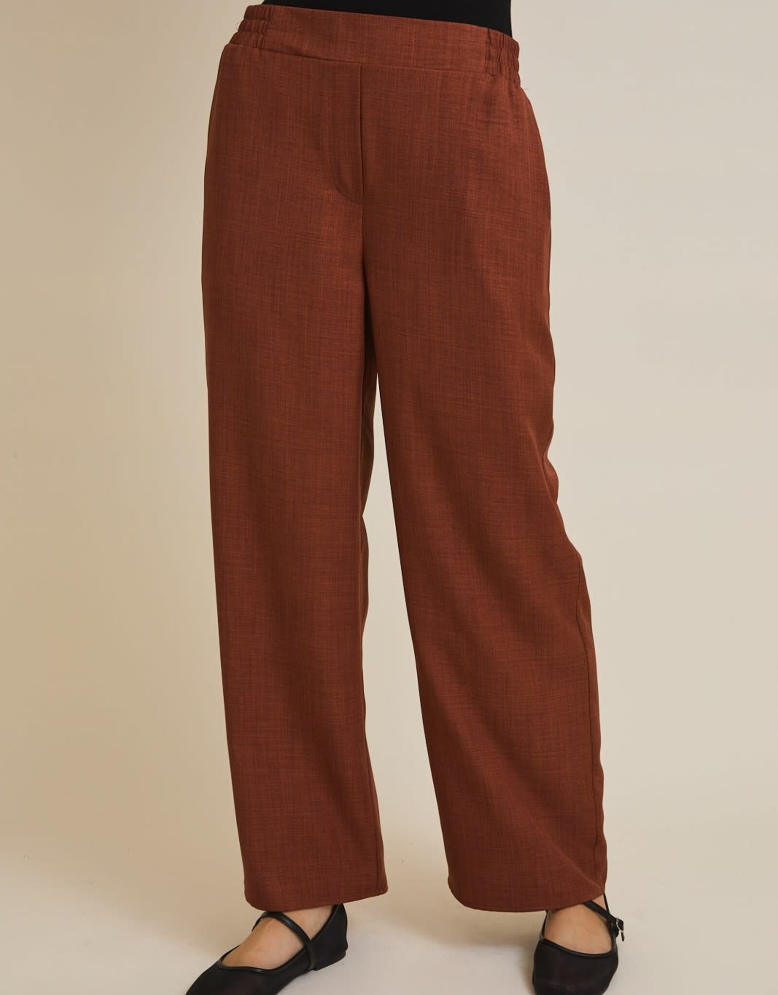 Miss Bliss Gilli Waist Band Wide Leg Pants-Camel