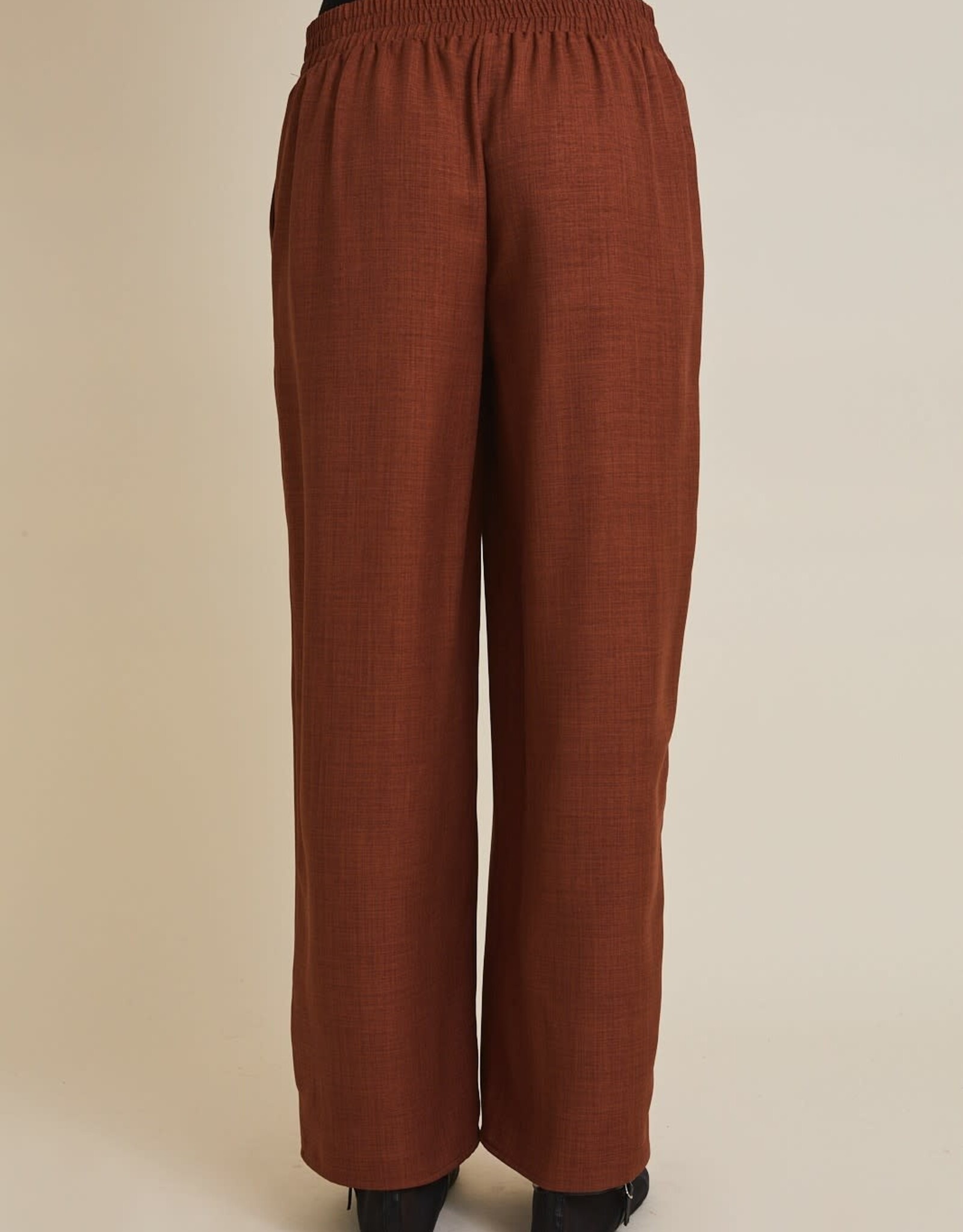 Miss Bliss Gilli Waist Band Wide Leg Pants-Camel