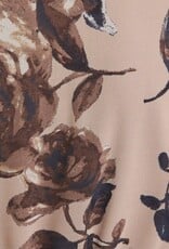 Miss Bliss Gilli V Nck Surplice Ls Floral Maxi Dress-Taupe/Mocha