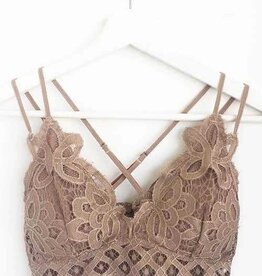 Miss Bliss Crochet Lace Bralette-Cocoa Mocha
