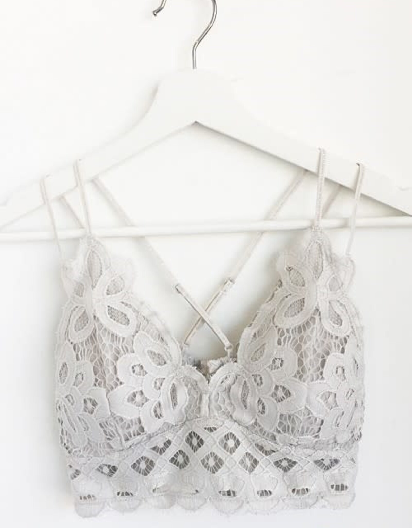 Miss Bliss Anemone: Crochet Lace Bralette-Dove
