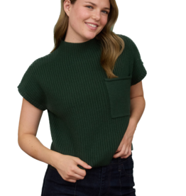 Miss Bliss Hunter Green - Short Sleeve Sweater Top