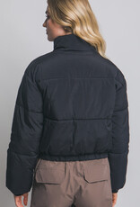 Miss Bliss LT Reversible Leopard Collar Puffer Jacket-Black/Print