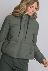 Miss Bliss LT Long Sleeve Padded Puffer Jacket-Olive