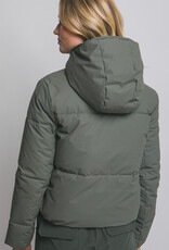 Miss Bliss LT Long Sleeve Padded Puffer Jacket-Olive