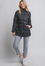 Miss Bliss LT Long Quilted Puffer Jacket-Black