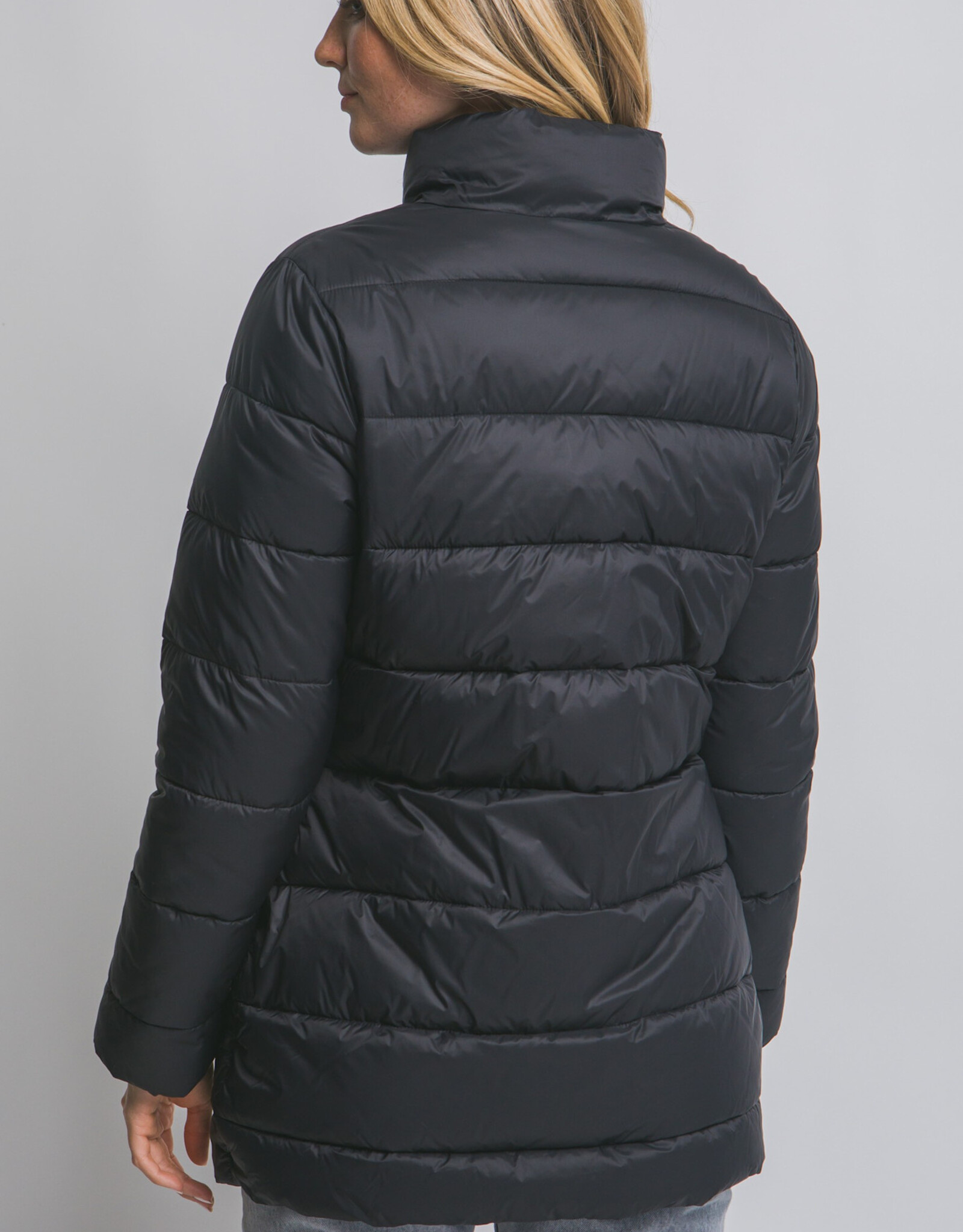 Miss Bliss LT Long Quilted Puffer Jacket-Black